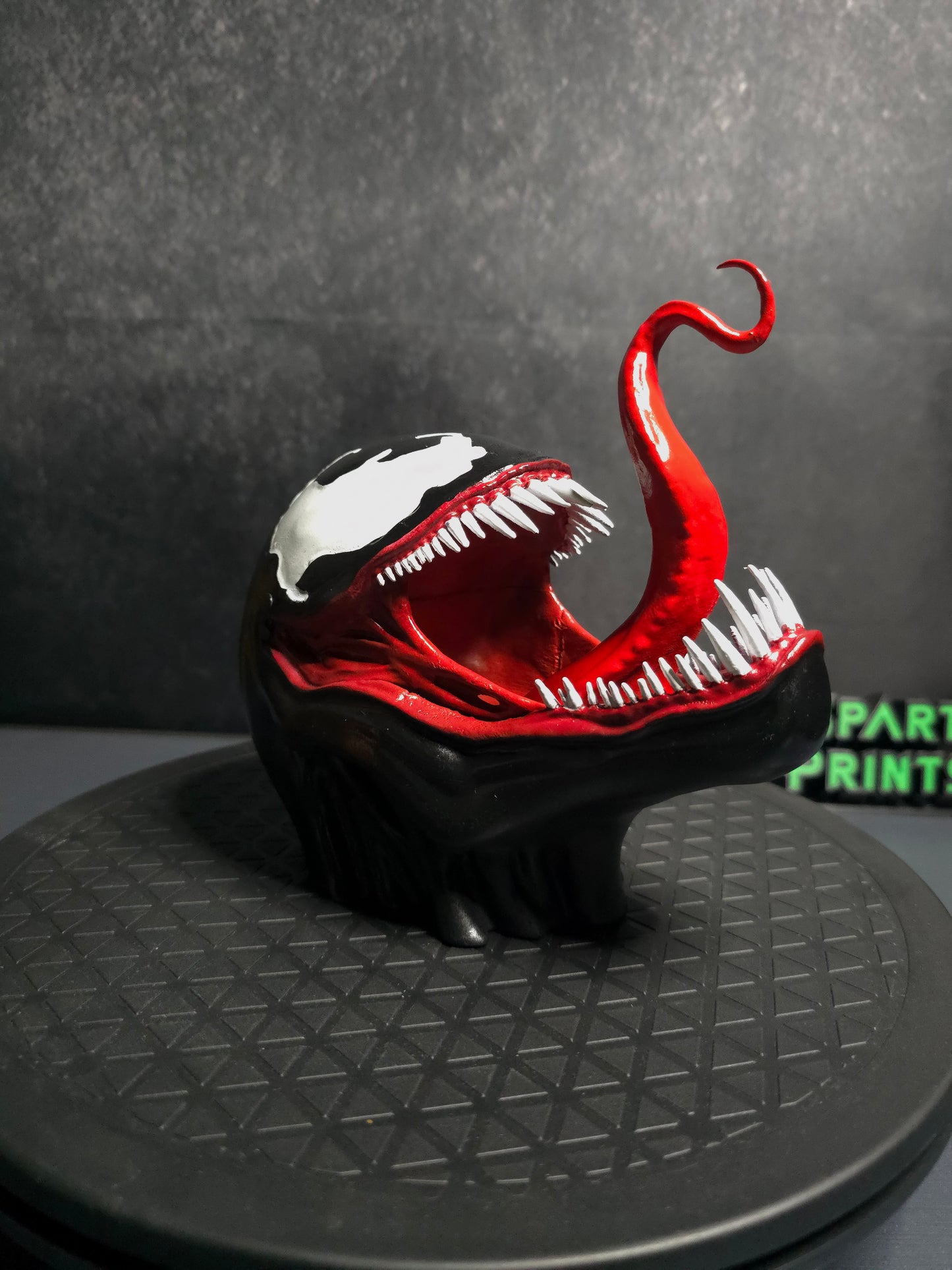 Venom Head Bust with Menacing Tongue Snarl