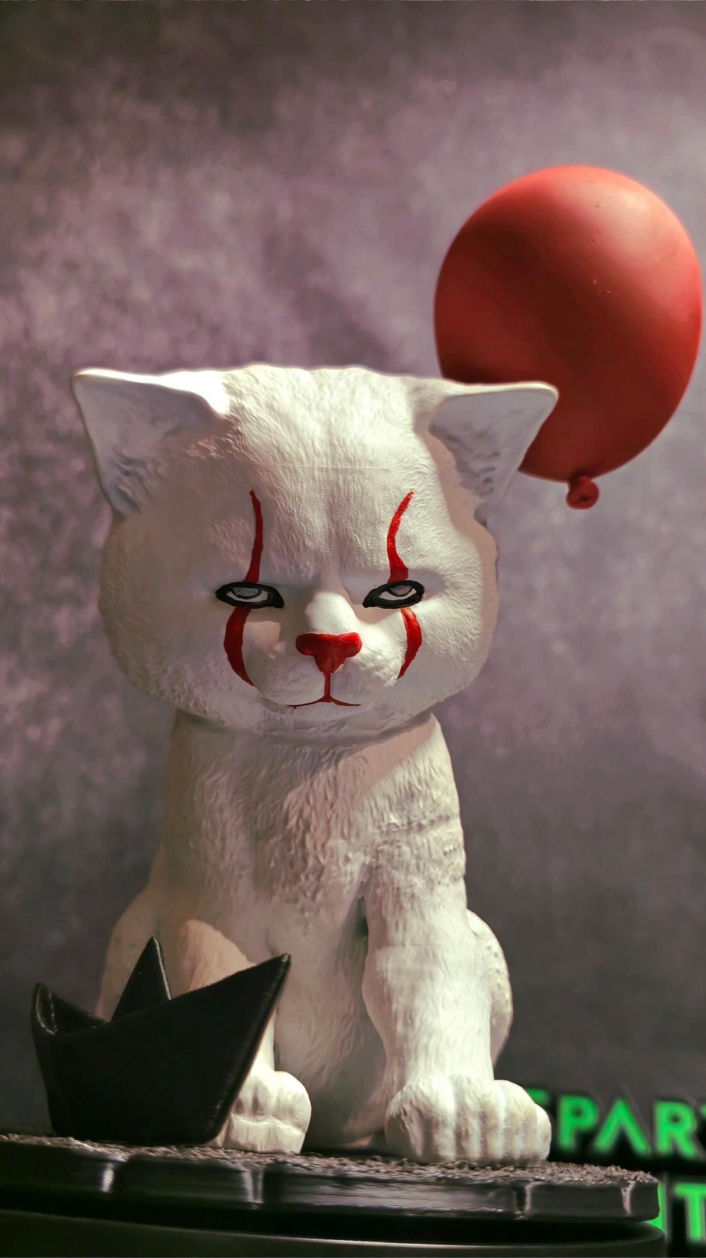 Pennywise Cat – 3D Printed Horror Crossover Figurine