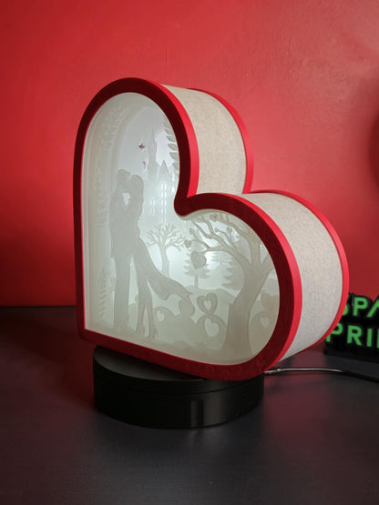 3D Printed Layered Shadowbox Heart with RGB Lights