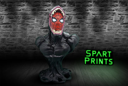 3D Printed Venom Engulfing Spider-Man Head Bust – Marvel Collector's Piece