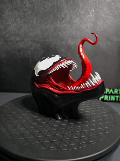 Venom Head Bust with Menacing Tongue Snarl