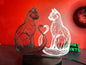 Cat Couple Heart – 3D Printed 2D Wall Art for Cat Lovers